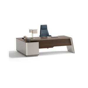 Modern Furniture ANDERS Executive Desk Reversible Return 240cm Hazelnut & Beige