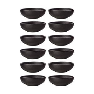 12PK Maxwell & Williams Caviar Black Round Sauce Dish 7cm