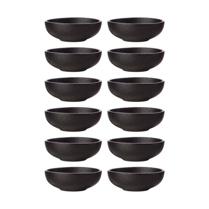12PK Maxwell & Williams Caviar Black Round Sauce Dish 7cm