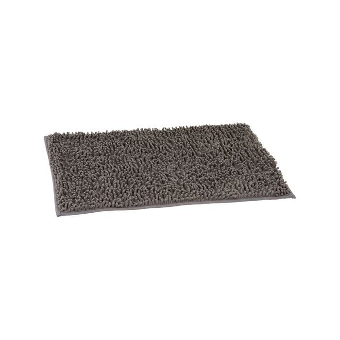 Barelli Bath Mat Rectangular 50cm x 80cm Non-Slip Chenille Grey