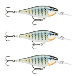 3x Rapala 7.5cm Shad Rap Elite (Floating) Fishing Lures - Gilded Blue Gill