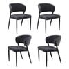 Artiss Dining Chairs Set Of 4 Linen Fabric Soft Upholstered Chairs Charcoal