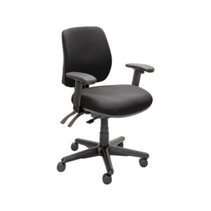 Buro Roma Mid Back Task Chair 3 Lever With Arms Black Fabric Seat And Back