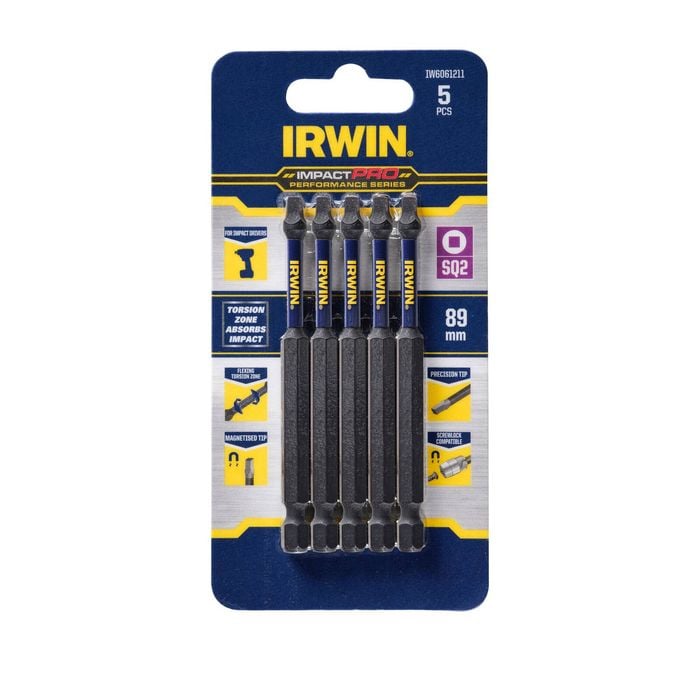 Irwin Impact Pro Performance 89mm SQ2 - 5 Pack