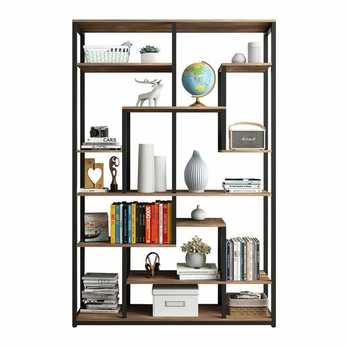 Luxsuite Black Bookshelf Display 7 Tier Shelf