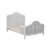 Alice King Size Bed Frame Rattan Timber Wood Mattress Base Distressed White