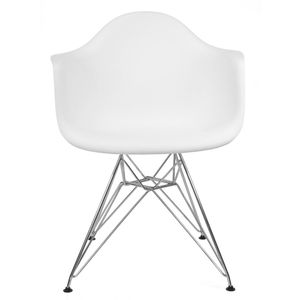 SK Designer Living | Replica Eames DAR Eiffel Chair | Plastic & Chrome - White