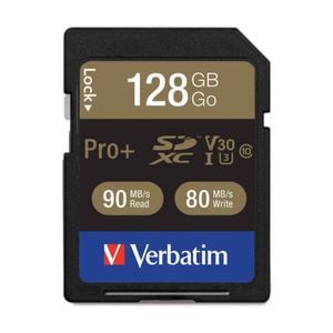 VERBATIM Pro Plus 4K SDXC eXtended Capacity Card (UHS-I U3) 128GB