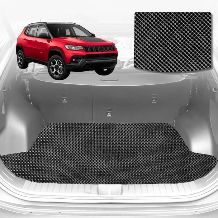 6D Diamond Car Boot Mat for Jeep Compass M62017-Current-Cargo Mat-Black-Outback GT