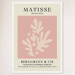 Galrie Henri Matisse Vintage Pink Exhibition Print from Berggruen & Cie, White Frame, A0 84 x 119cm (33 x 47inch)