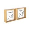 Nicola Spring 3D Deep Box Photo Frames - 8 x 8" with 6 x 6" Mount - Light Wood - Pack of 2