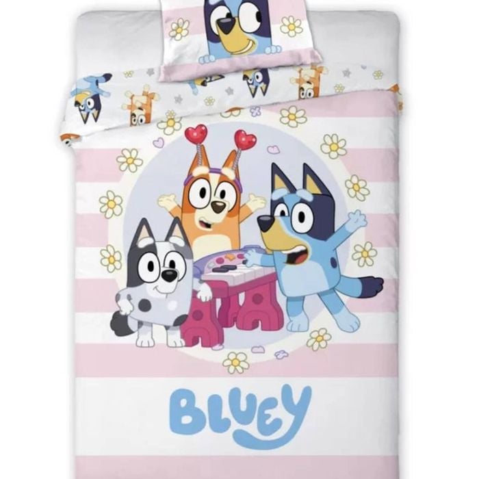 Bluey Joyful Play Kids Cotton Quilt Cover Set - Single Bed Size