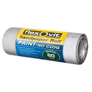 Flexovit 115mm x 1m 80 Grit No Clog Sandpaper Roll