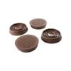 Surface Gard 37mm Brown Rubber Base Round Castor Cup - 4 Pack
