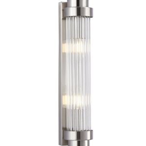 CLA Lighting Varillas Interior Up/Down Clear Glass Rod Wall Light Satin Chrome