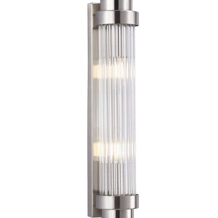 CLA Lighting Varillas Interior Up/Down Clear Glass Rod Wall Light Satin Chrome