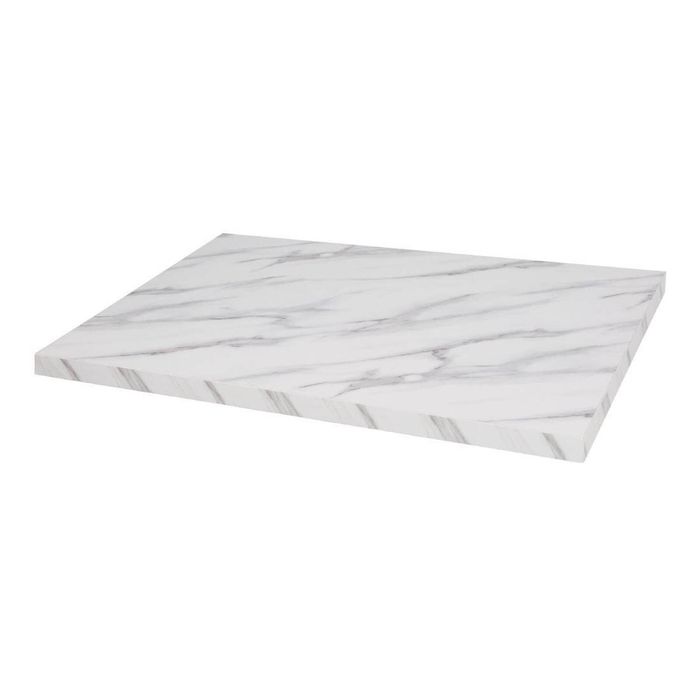Bolero Table Top Pre-drilled Rectangular Marble Effect 1100x700mm