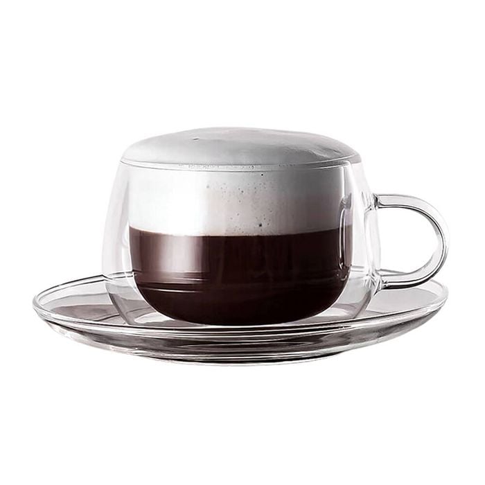 2pc NF Living Serving Clear Cup 250ml Solid Double-Walled
