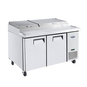 Atosa Double Door Pizza Prep Table Refrigerator Mpf8202