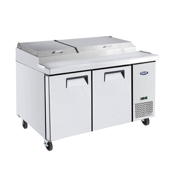 Atosa Double Door Pizza Prep Table Refrigerator Mpf8202