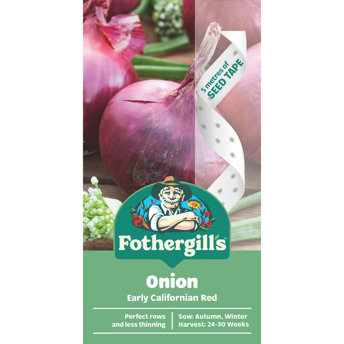 Fothergill's Onion Early Californian Red Seed Tape