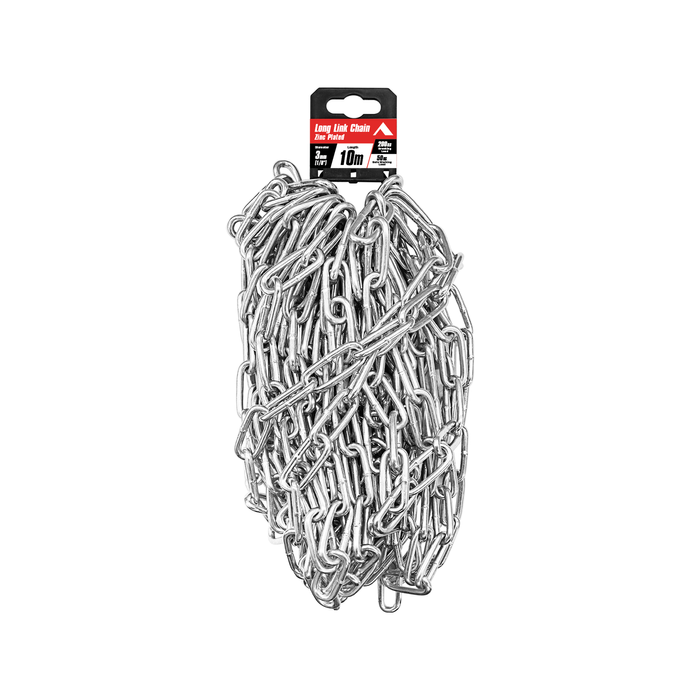 Pinnacle 3mm 1/8" x 10m Zinc Plated Long Link Chain