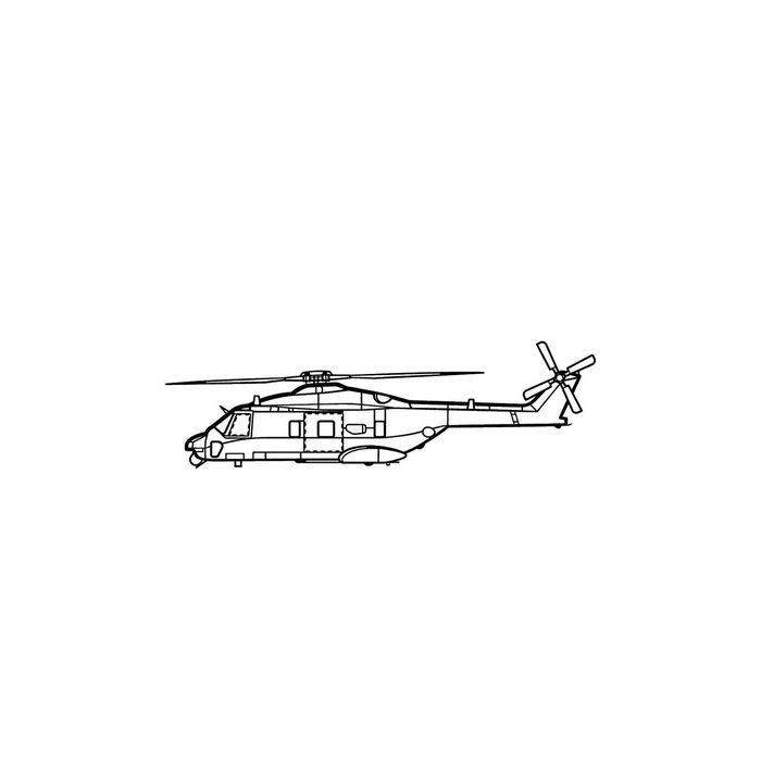 Ignite Laser NHIndustries NH90 TTH - Tactical Transport Helicopter Silhouette Metal Wall Art Coated Black 15.7 inch - 40 cm