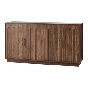 Oikiture 140cm Buffet Sideboard Storage Cabinet Cupboard Hallway Table Walnut