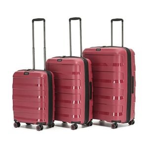 3pc Tosca Comet PP Suitcase Set Hard Case Lightweight Luggage Rumba Red