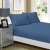 Fabric Fantastic 1000tc Ultra Soft King Size Bed Greyish Blue Fitted Sheet & 2 Pillowcases Set