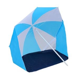 vidaXL Beach Umbrella Shelter Blue and White 180 cm Fabric Outdoor Hiking Tent