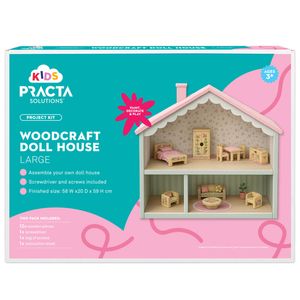 Practa Kids Woodcraft Doll House - Large