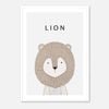 Galrie Charming Minimalist Lion Art Print for Kids' Room Decoration, Poster Only, 70 x 100cm (28 x 40inch)