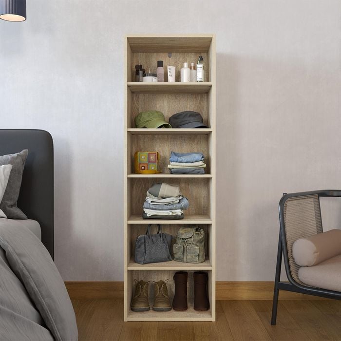 Flexi Storage Wardrobe 400mm Oak 6 Shelf Unit