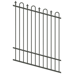 ProtectorAl 350 - 1200 x 1500mm Woodland Grey Raked Up to 15º Loop And Spear Top Pool Fence Panel
