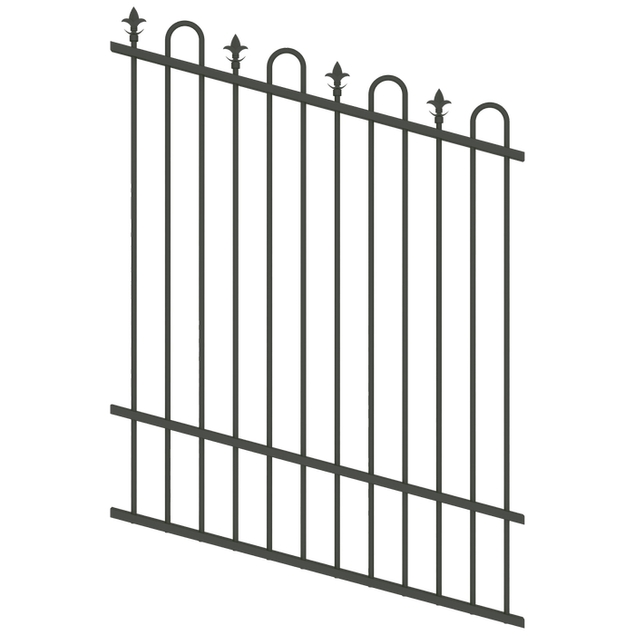 ProtectorAl 350 - 1200 x 1500mm Woodland Grey Raked Up to 15º Loop And Spear Top Pool Fence Panel