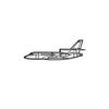 Ignite Laser Dassault Falcon 50 - Tri-Engine Long-Range Business Jet Silhouette Metal Wall Art Rustic Metal 47 inch - 120 cm