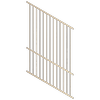 ProtectorAl 1201-2400W x 1200H Primrose Flat Top Square Picket Pool Fence Panel Raked 16-30º
