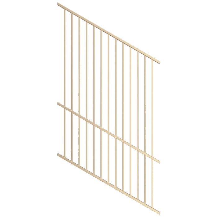 ProtectorAl 1201-2400W x 1200H Primrose Flat Top Square Picket Pool Fence Panel Raked 16-30º