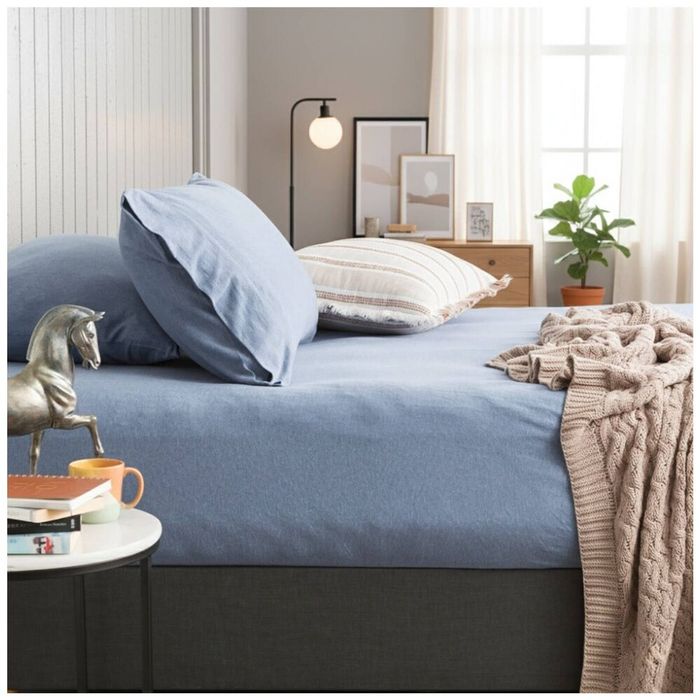 Renee Taylor Comfort T’s Organic Jersey Fitted & Pillowcase Ink Double