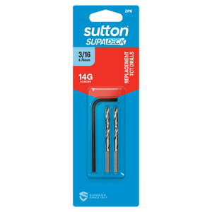Sutton Tools 3/16" 14G TCT Supadeck Countersink Drill - 2 Pack