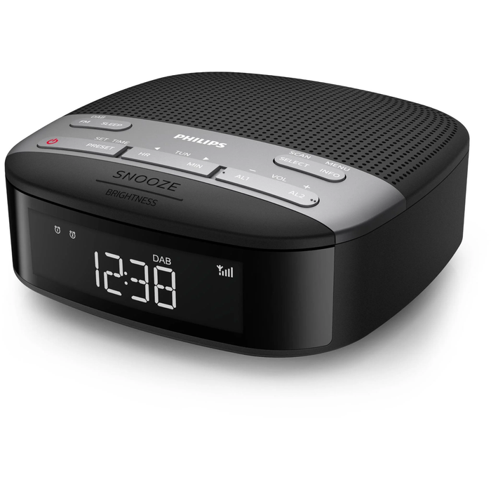 Philips DAB+ FM Clock Radio - Black