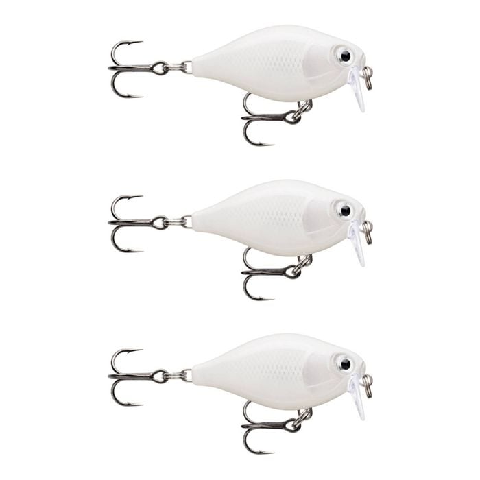 3x Rapala 3.5cm X Light Crank Shallow Run Crankbait Fishing Lures - Pearl White