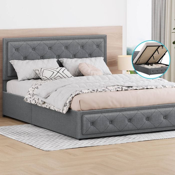 ALFORDSON Bed Frame Gas Lift Storage Double