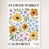 Galrie Stunning Abstract Floral Art Print Flower Market California, White Frame, A3 30 x 42cm (12 x 16inch)