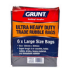 Grunt 44L Large Ultra Heavy Duty Trade Rubble Bags - 6 Pack