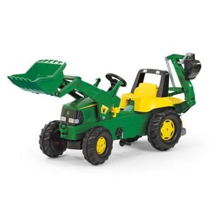 John Deere Ride-On Tractor Toy with Loader & Excavator