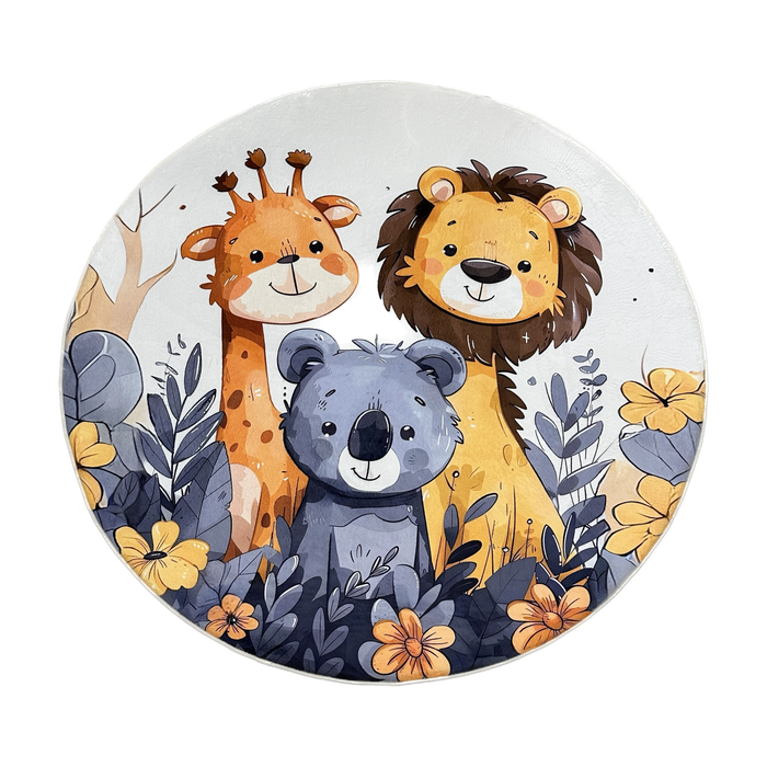 Ultra Soft Kids Tiger Giraffe Koala Plush Mat - 160 X 160 Cm