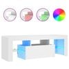 vidaXL TV Cabinet with LED Lights White 120x35x40 cm Hifi Storage Stand Rack