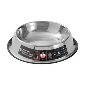 Paws And Claws Stainless Steel Pet Cat/Dog Bowl Anti-Skid 1.8L Black 32.5x32.5x6.8cm